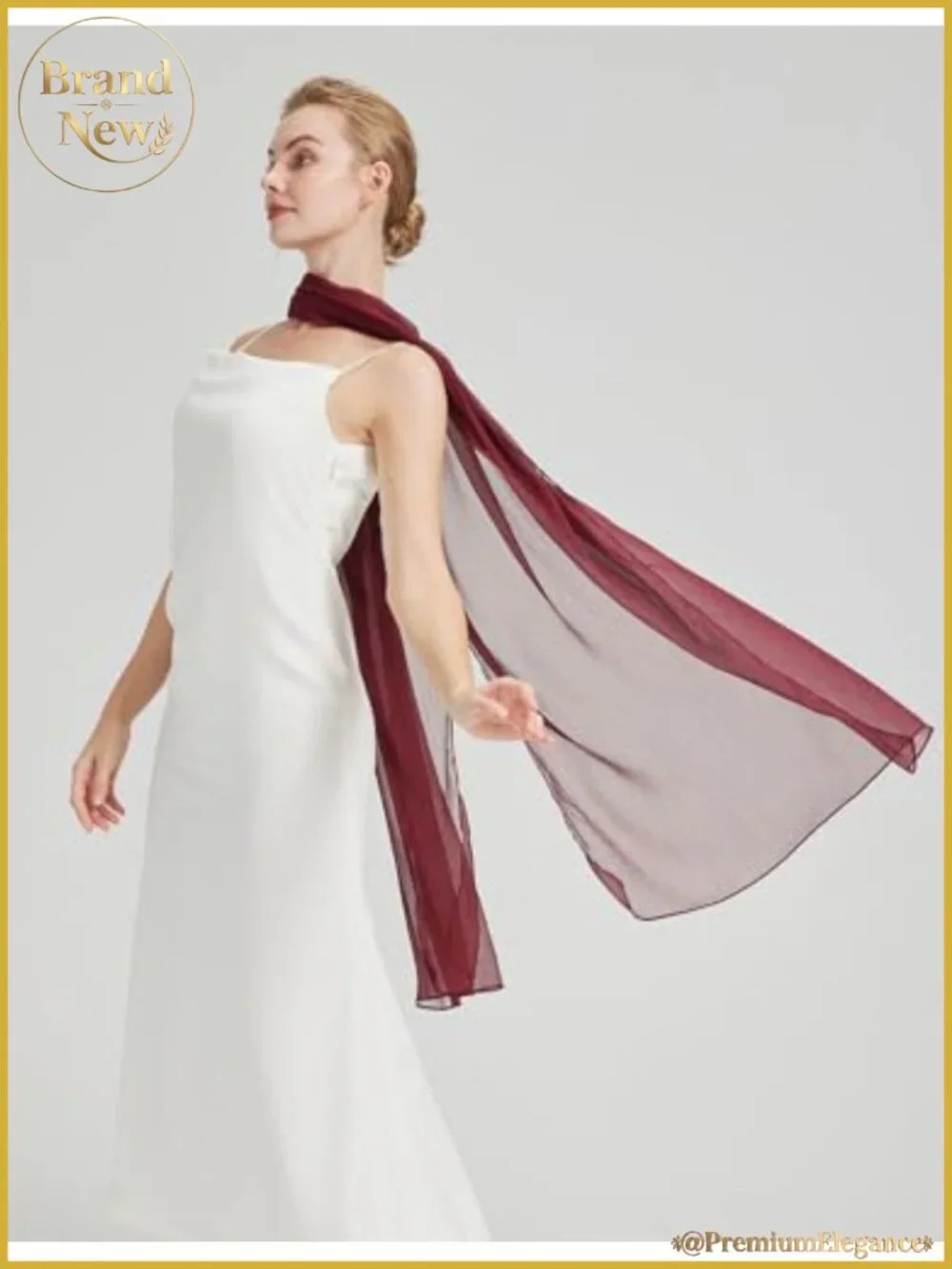 Sheer Bridal Shawl Wrap Wedding Dress Multi-Way Capelet Scarf Polyester